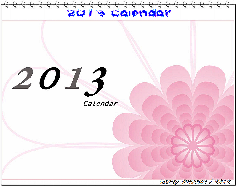 2013 Calendar on Board